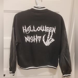 Shein Halloween vest with pockets and faux leather sleeves black Small